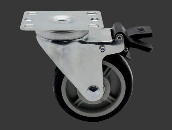 Flat cardan with brake casters